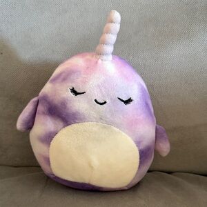 Squishmallow Purple Nabila 5” Narwhal Plush Toy